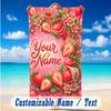 Floral Garden Theme Beach Towel Personalized Custom Name & Text Soft Quick Dry Beach Towel for Swimming Travel