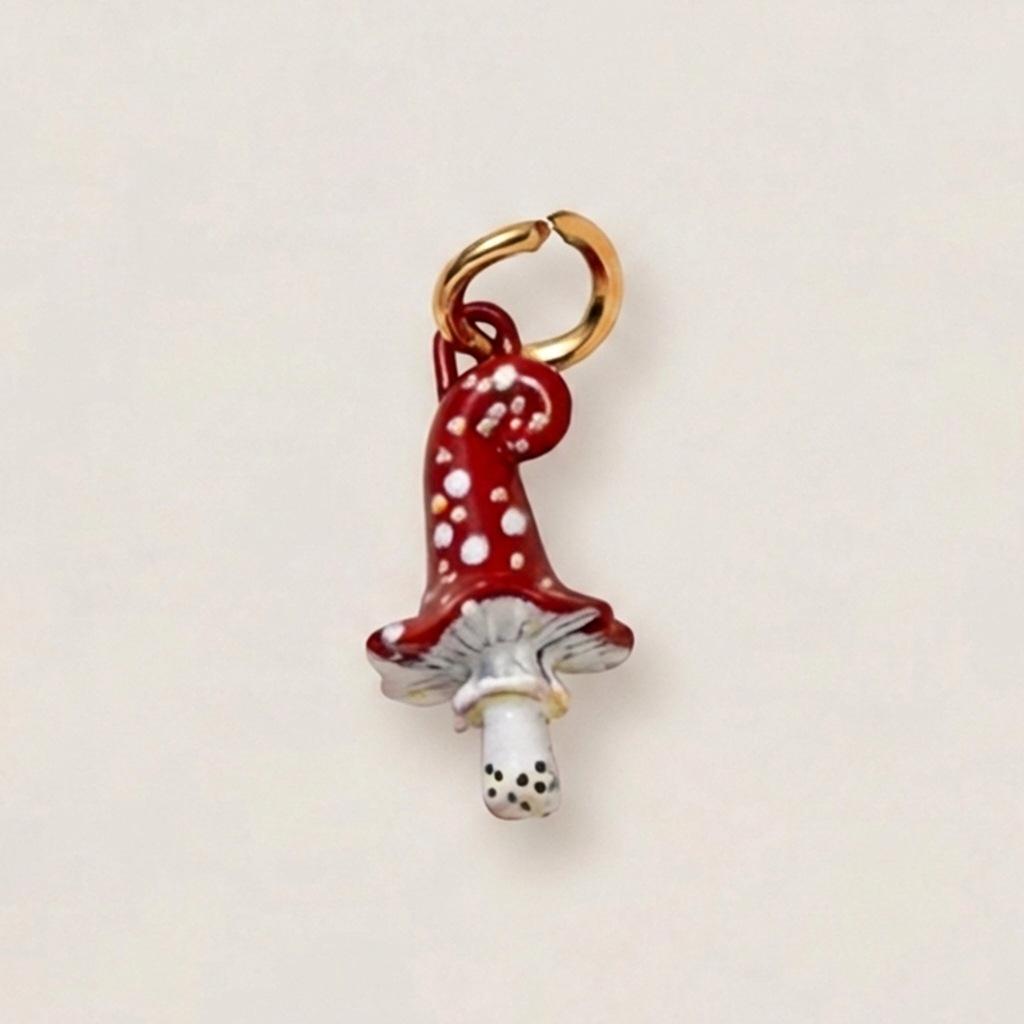 New Arrival Natural Animal & Mushroom Pendant, DIY 18K Gold Oil Painting with Color Retention