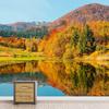 Autumn Lake Landscape Wall Mural Mountains Water Nature Scenic Wallpaper for Home Decor