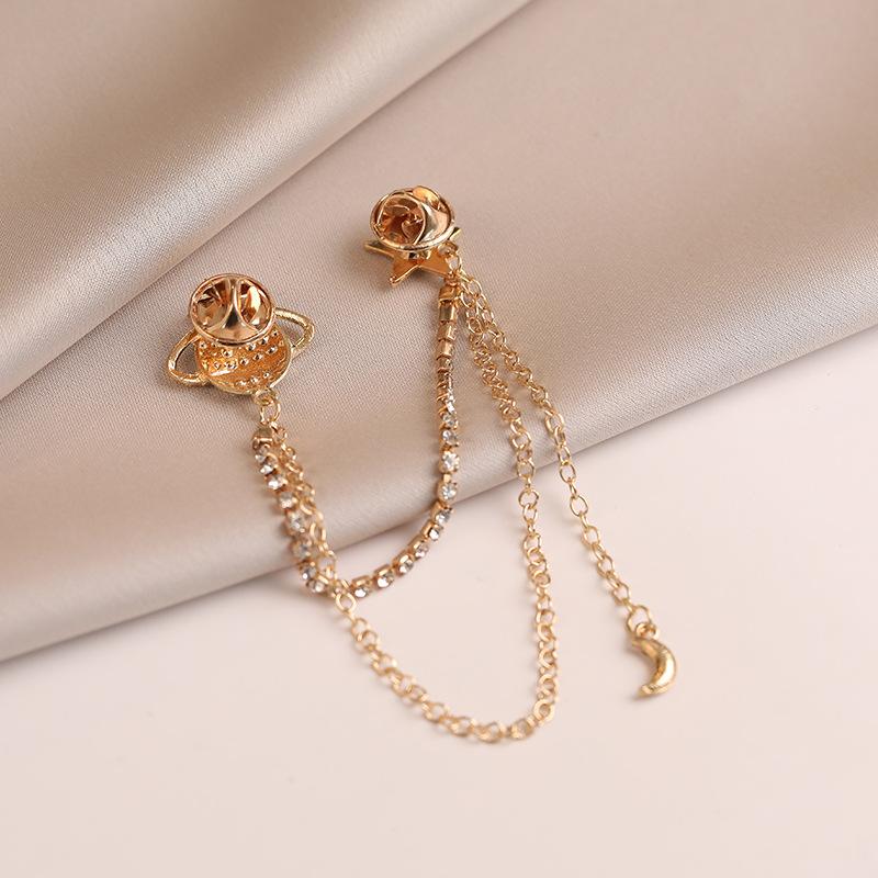 The Planet Chain Brooch Exudes A Sense of High-end Light Luxury and Exquisite Brooch for Women's Suits