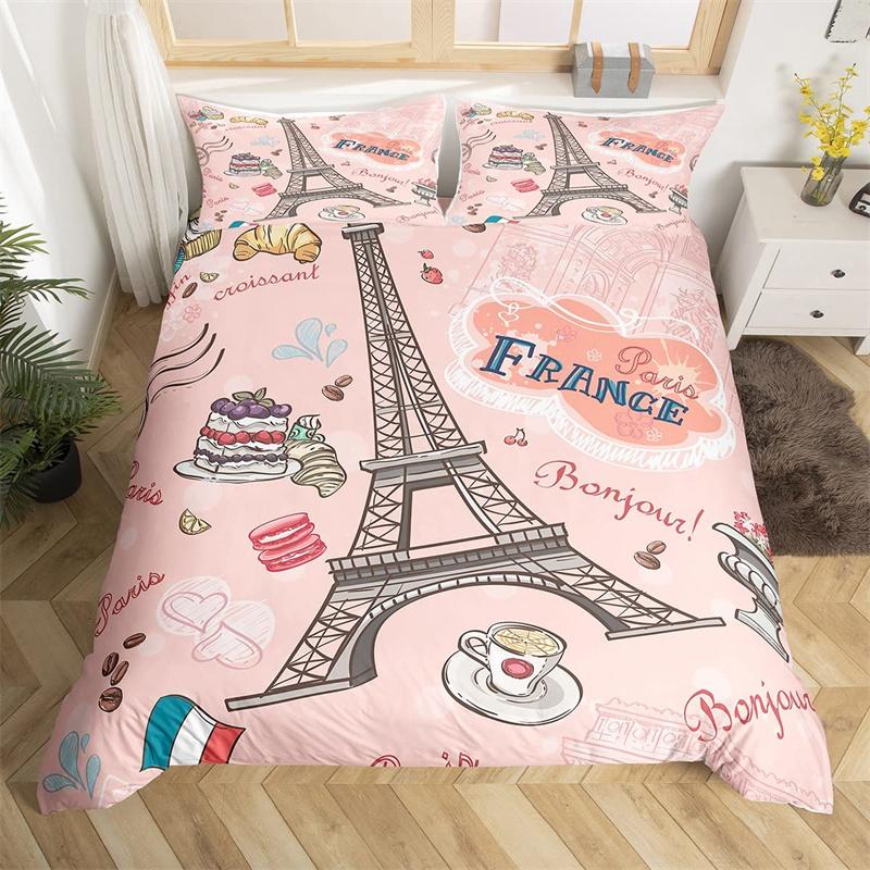 

Пододеяльник с изображением Эйфелевой башни, односпальный комплект постельного белья для пляжного отдыха, полиэстер, французский стиль, покрывало для мальчиков и девочек 70x133cm 2pcs
