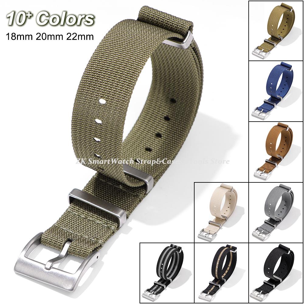 Ribbed Watch Strap 18mm 20mm 22mm for Omega Military Weave Sport Bracelet Belt with Clasp Fabric Replacement Wristband Men Women