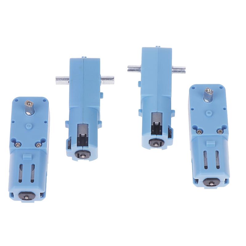Dc 3V-6V 1:90 Blue Gear Motor All Metal/Half Metal Single Axis Gear Motor Robot Intelligent Vehicle Speed Reducer Tt Motor