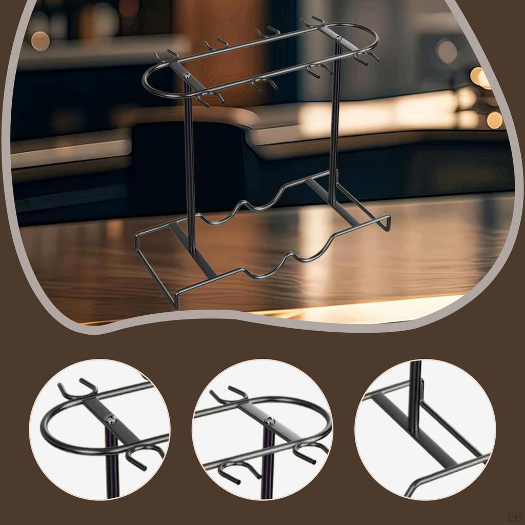 Countertop Glass Holder Organizer Tabletop Goblets Storage Rack for Kitchen Accessories