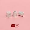 S999 Sterling Silver Small Flower Hollow Barrel Bead for DIY Crystal Bracelet Necklace and Rope Weaving.