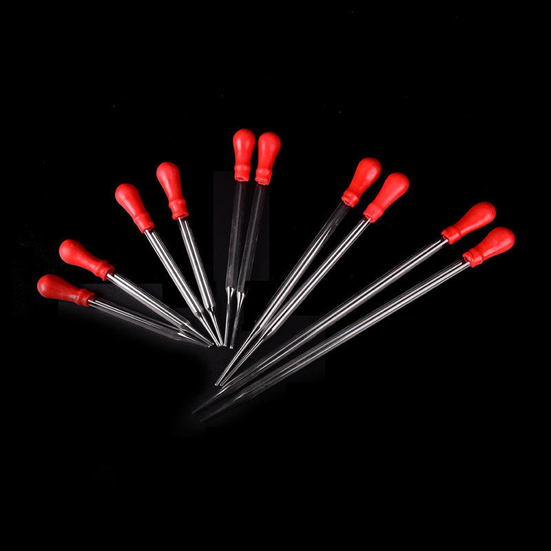 2Pcs Rubber Head Glass Pipettes Dropper Lab Glassware Tool For Veterinary Test