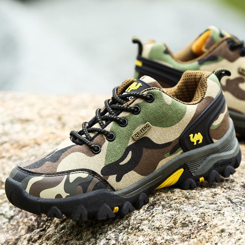 Mountaineering shoes sports shoes men's and women's shoes training shoes army training outdoor camouflage breathable wear-resistant non-slip casual tr