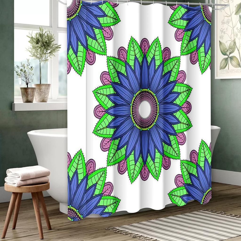 Zasłona Kąpielowa Mandala Styl Narodowy Litery Łazienkowe Zasłona Prysznicowa Wodoodporna Z 12 Haczykami Ryby Dekoracja Domu Darmowa Wysyłka