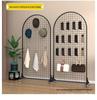 Mobiler Eisen-Gitter-Regal-Display-Ständer mit Haken