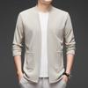 Men's Business Casual Long Sleeved Solid Color Cloak Jacket Knitted Comfortable and Fashionable All Season Versatile Top