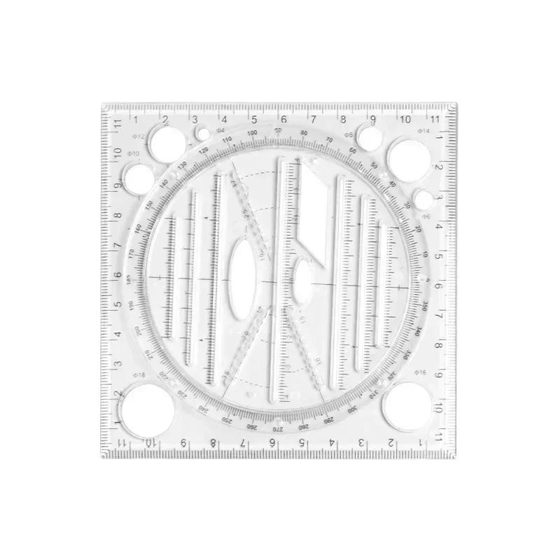 Office School Supplies Construction Architect Tool Ruler Set Solid Geometry Ellipse Drawing Icon Measurement