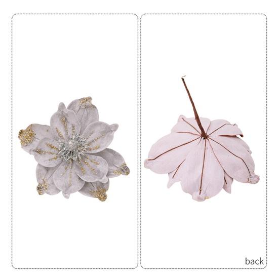 Yousheng Vánoční květiny třpytivé umělé ozdoby měkké aranžmá květin na vánoční stromek novoroční svatební dekorace