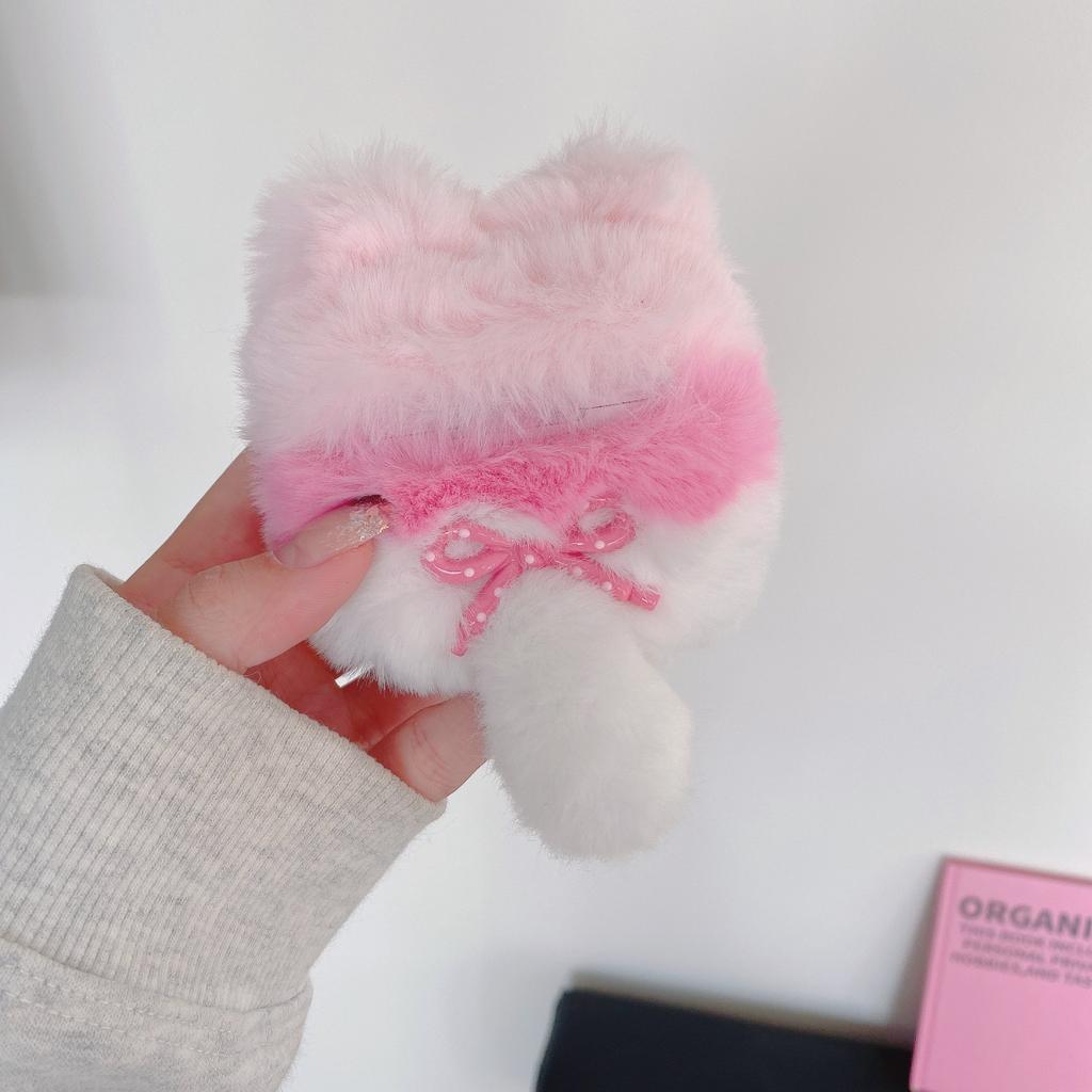 Plush Pink Color Matching Cat for Apple AirPods Pro3 Generation Earphone Case Airpods4/3/2