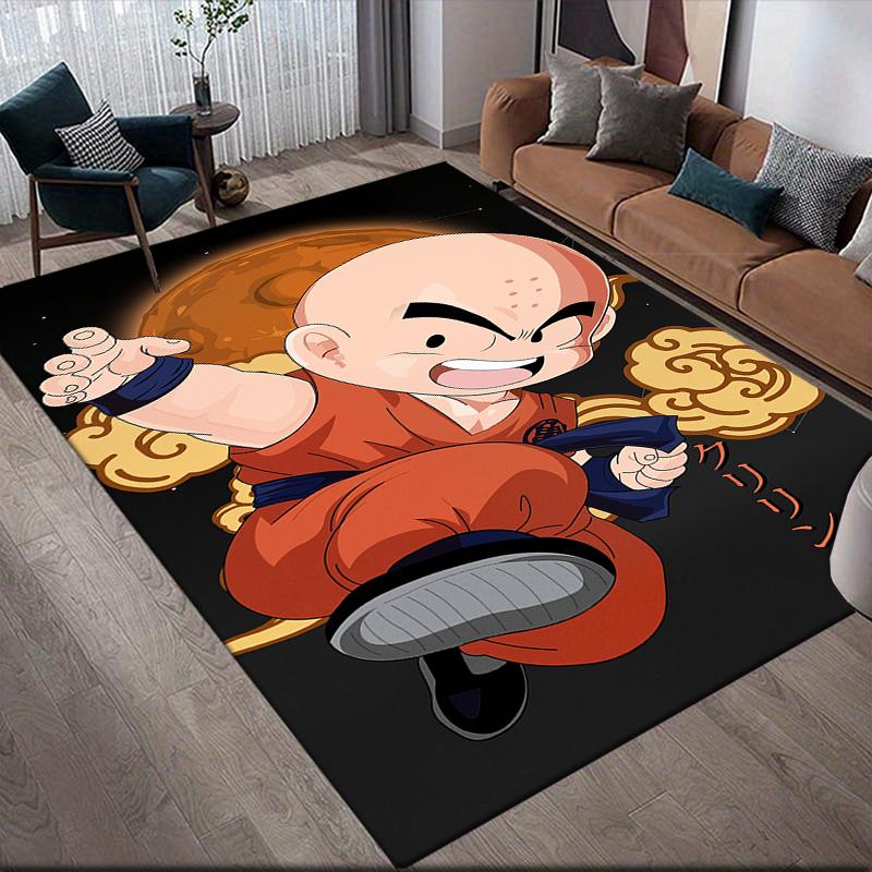 Dragon Ball Krillin Square Area Rug, Non-Slip Floor Mat for Home Decor, Perfect Gift for Dragon Ball Fans
