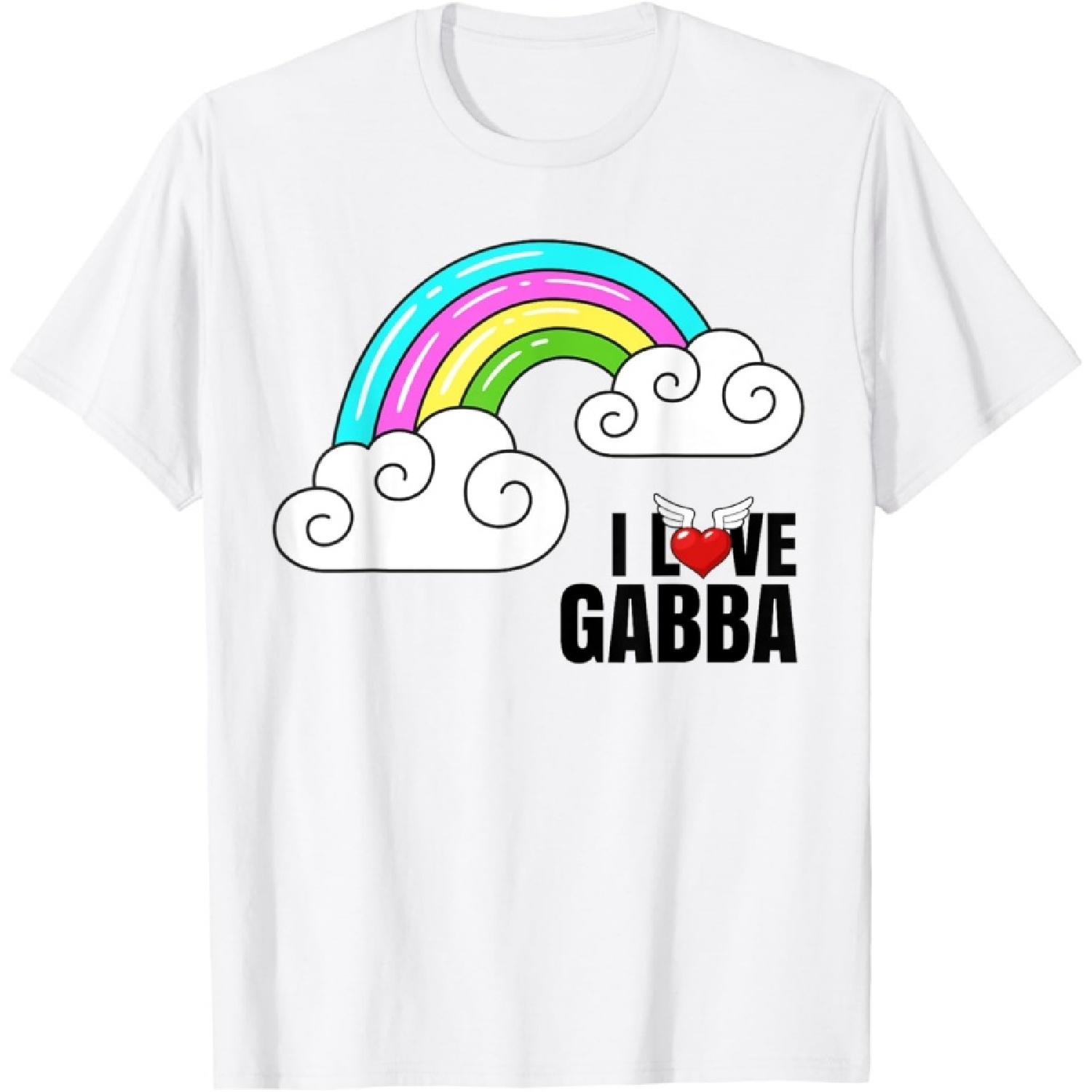 

I Love Gabba Shirts _ Retro Funny Sarcastic Gabba Music T-Shirt XXXXXL білий