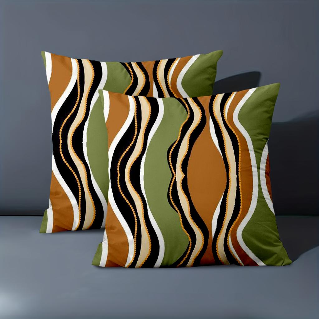 1 Stück Böhmische Gewellte Streifen Dekorative Kissenbezüge Muster Kissenbezug Geeignet für Sofa Schlafzimmer Auto Kissenbezug