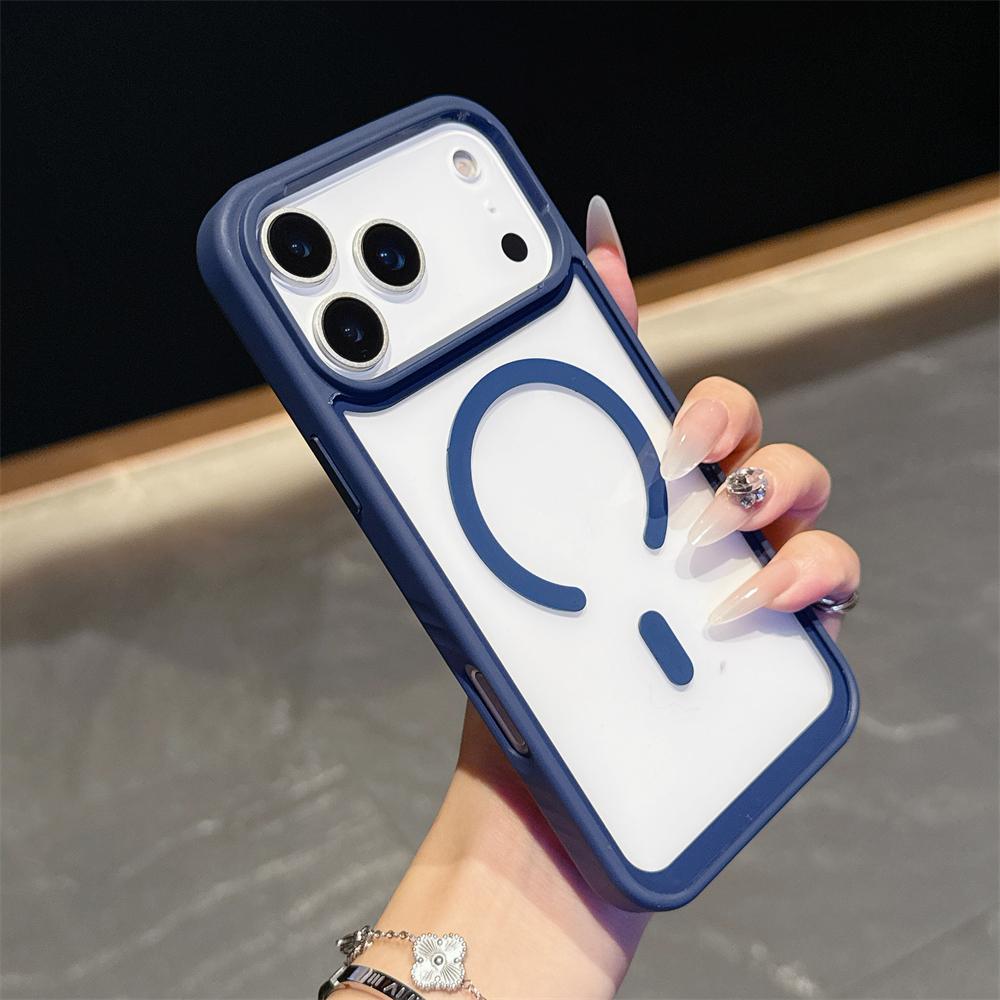 For iPhone 17 Air 16 15 14 13 12 Pro Max Plus Transparent Case For Magsafe Magnetic Wireless Charging Hard Acrylic Clear Cover