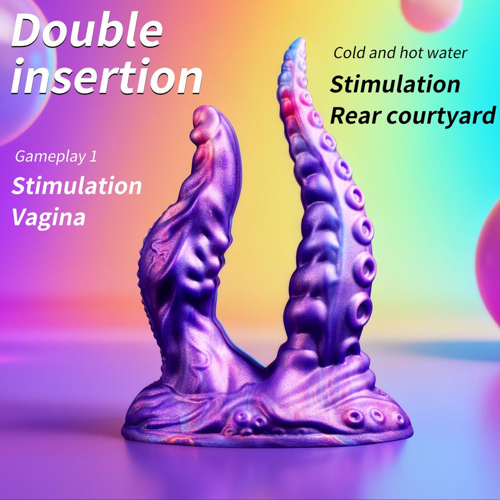 Alien Animal Penis Double Headed Masturbator Silicone Double Tentacle For Two Men And Women In The Backyard Adult Sexual Products