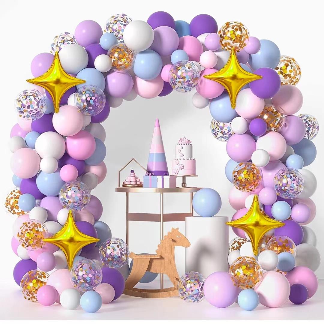 

Венок из воздушных шаров-единорогов Набор макаронс радужных шаров Украшение для вечеринки по случаю дня рождения Детский праздник День рождения Свадьба Set as shown