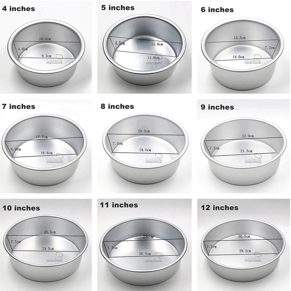 4-12 Zoll Fester Boden Einfache Runde Form Eloxieren Aluminium Metall Chiffon Kuchenform Brotform Mousseformen Pfannen DIY Backen