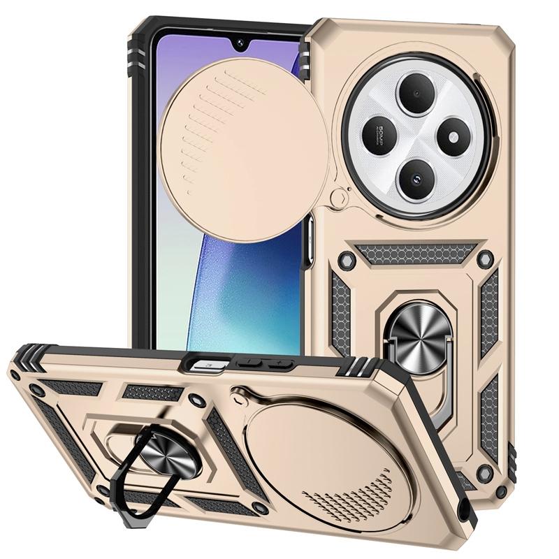 For Xiaomi Redmi 14C 4G Case Slide Lens Protect Shockproof Armor Phone Case For Xiaomi Redmi 14C 14 C Redmi14C Ring Holder Cover
