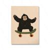 Funny Animals Cool Lion Dog Scooter Gorilla Skateboard Posters Prints Wall Art Canvas Nursery Pictures for Baby Kids Room Decor