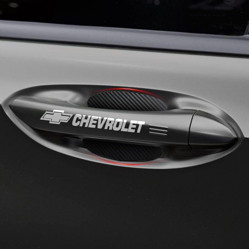 Bil Dörrklistermärke Kolfiber Repor Bil Handtag Skyddsfilm för Chevrolet Cruze Malibu Sail Spark Captiva Equinox Trax Tracker AVEO Lova Husbil