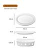 Ceramic Egg-Shaped Plum Blossom Grilled Fish and Warming Plate with White Round Heating Dry Pot Stove.
