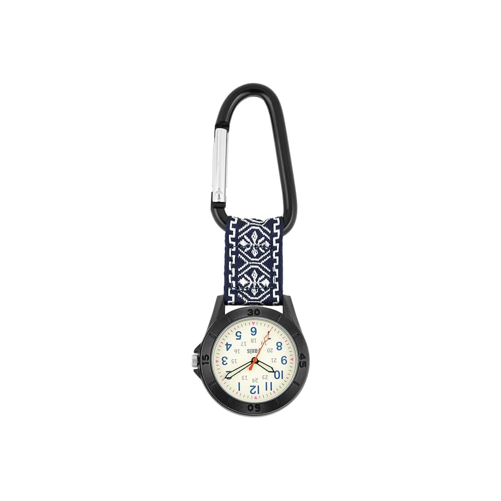 J-AXIS Carabiner Watch Glow-in-the-Dark Easy-to-Read Black CF2D0025-BK