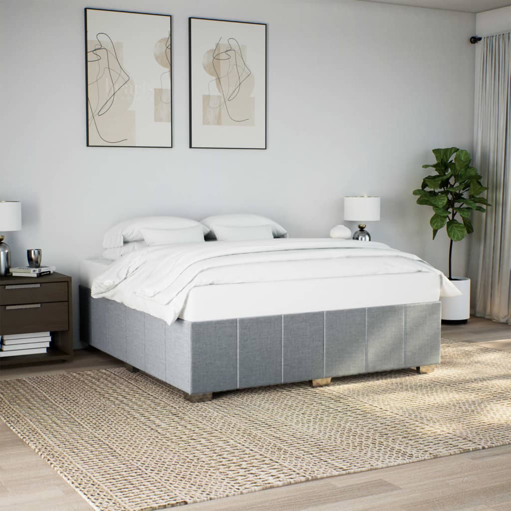 Bed Frame without Mattress Light Grey 180 x 200 cm Fabric