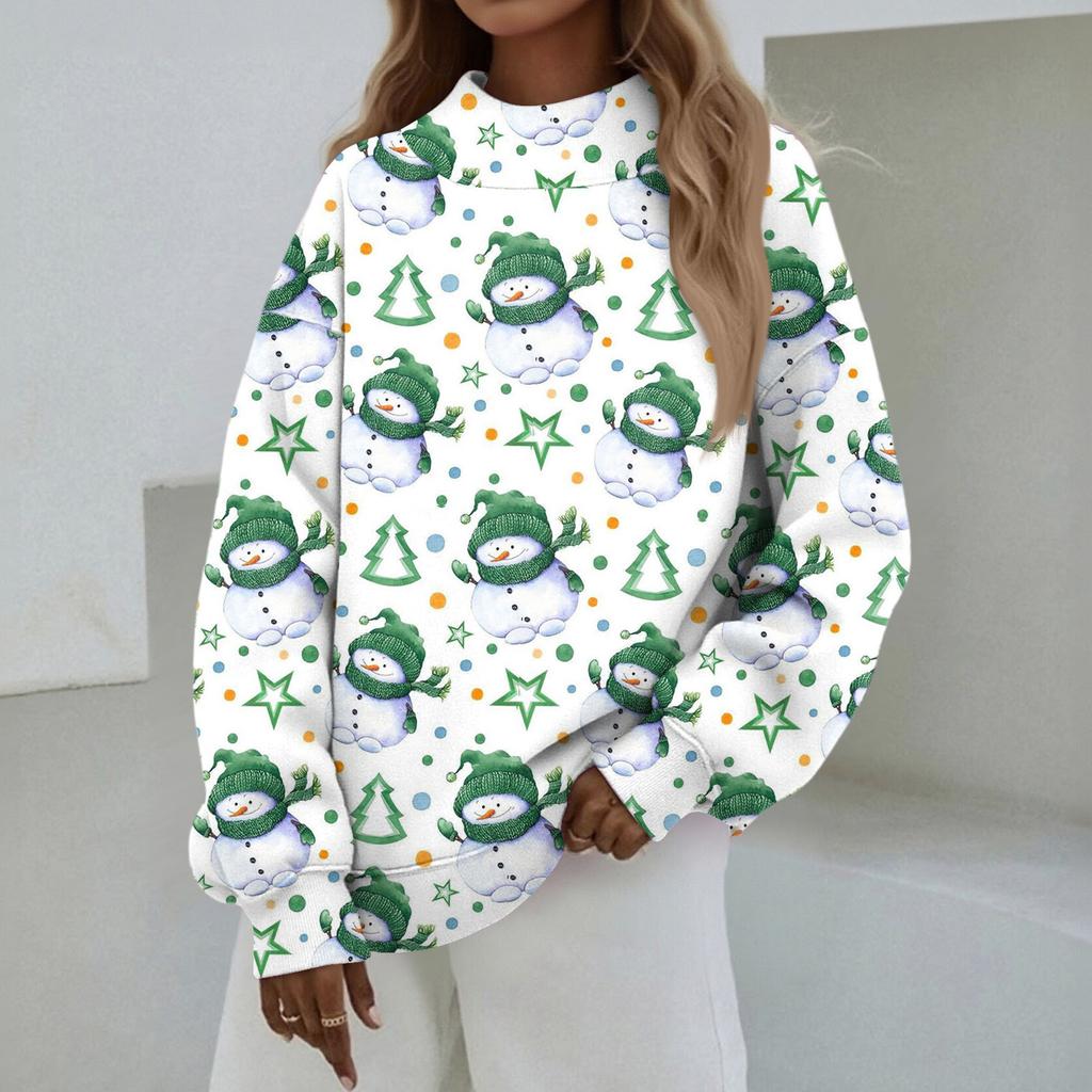 Dámská mikina s rolákem Podzimní pohodlná nadměrná mikina Elegantní pulovrové mikiny Bez kapuce Hřejivé topy s rolákem