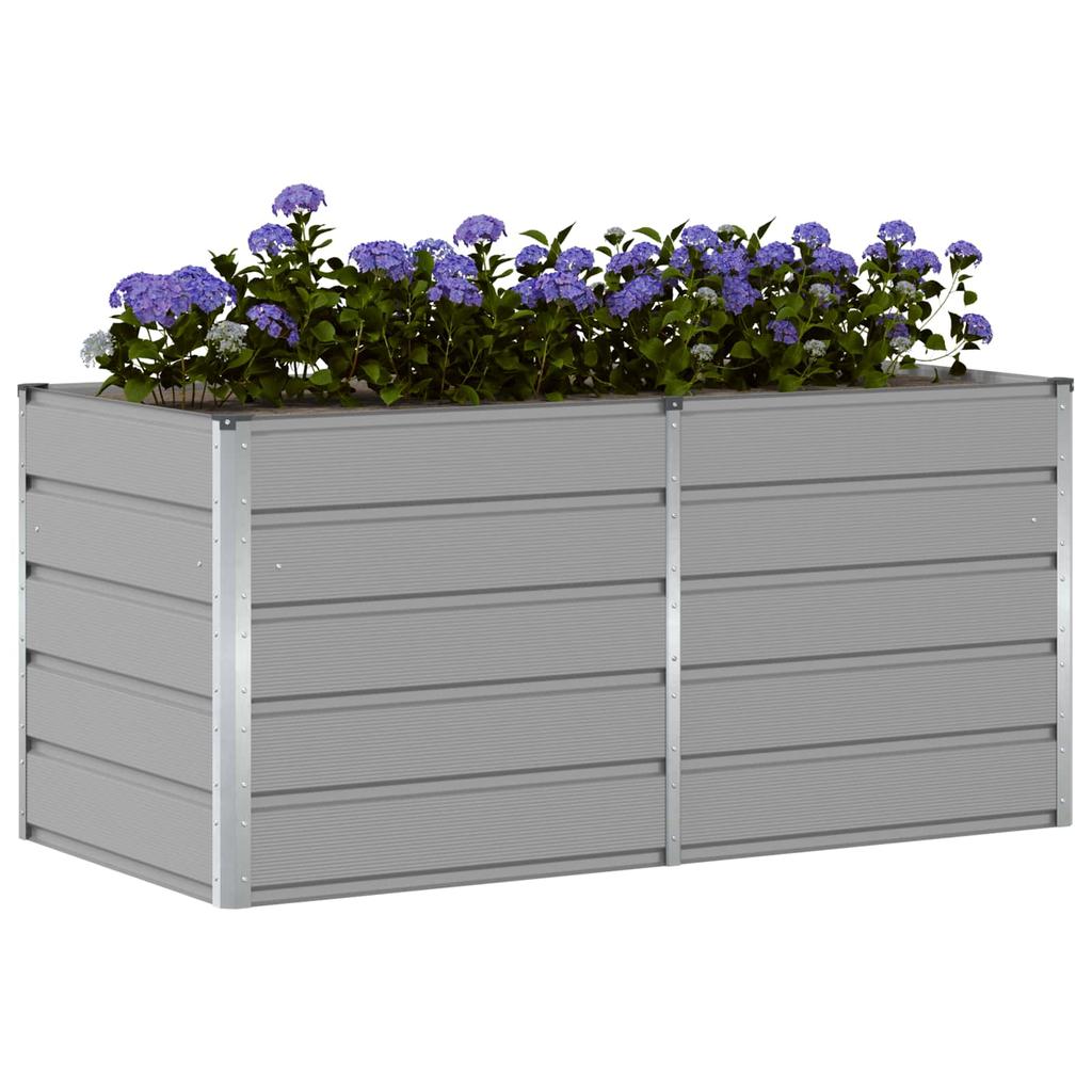 Planter Light Grey 160 X 80 X 75 Cm Steel