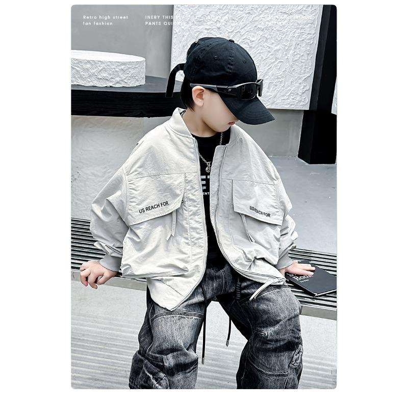 Boys Long Sleeve Baseball Jacket Autumn Casual Outerwear