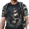 Warrior 3D Printed Short Sleeved T-shirt Summer Breathable Polyester Simple Round Neck Top