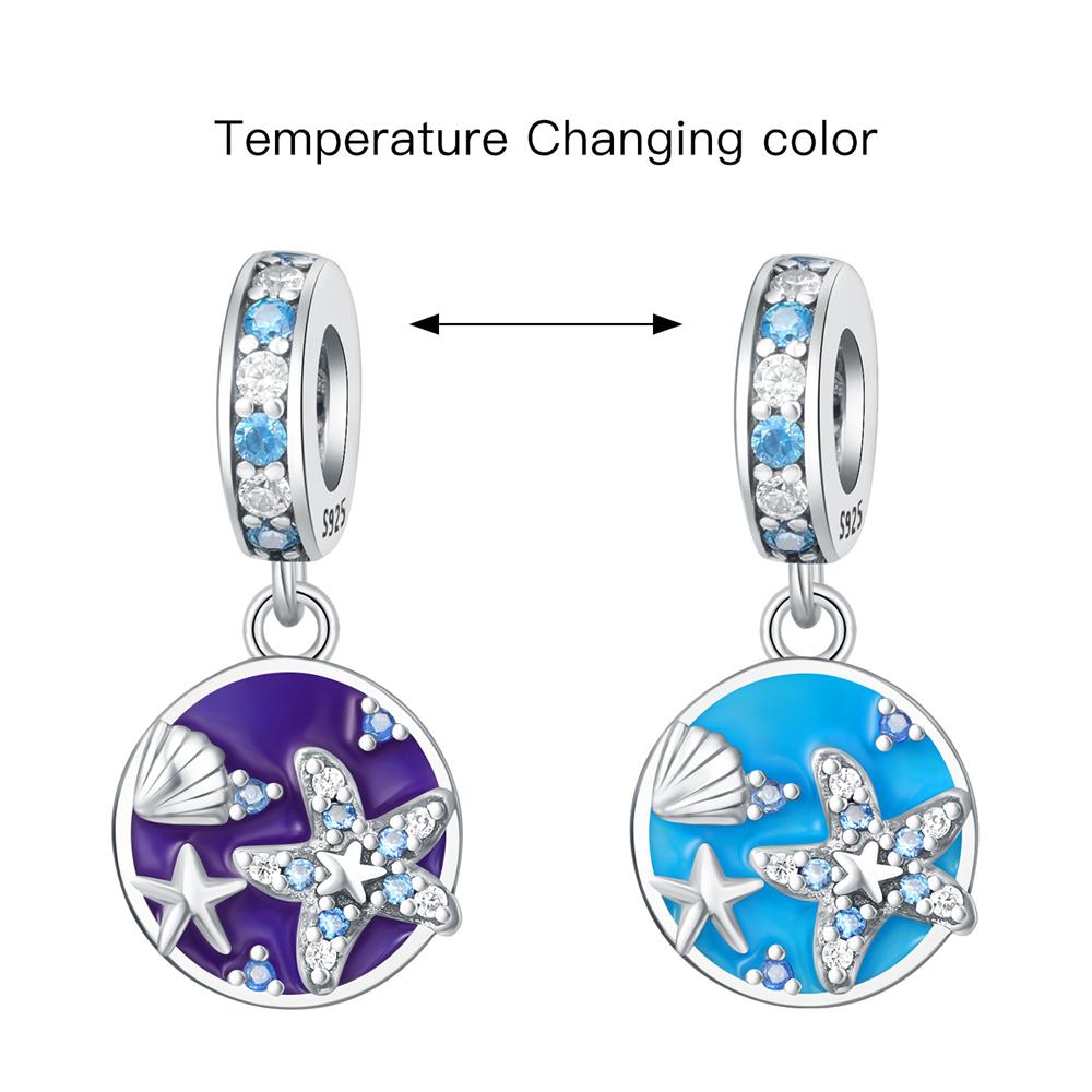 Copper Temperature Change Color Series Pendant Charms Beads Fit Original Wear Bracelets Diy Jewelry Accessory