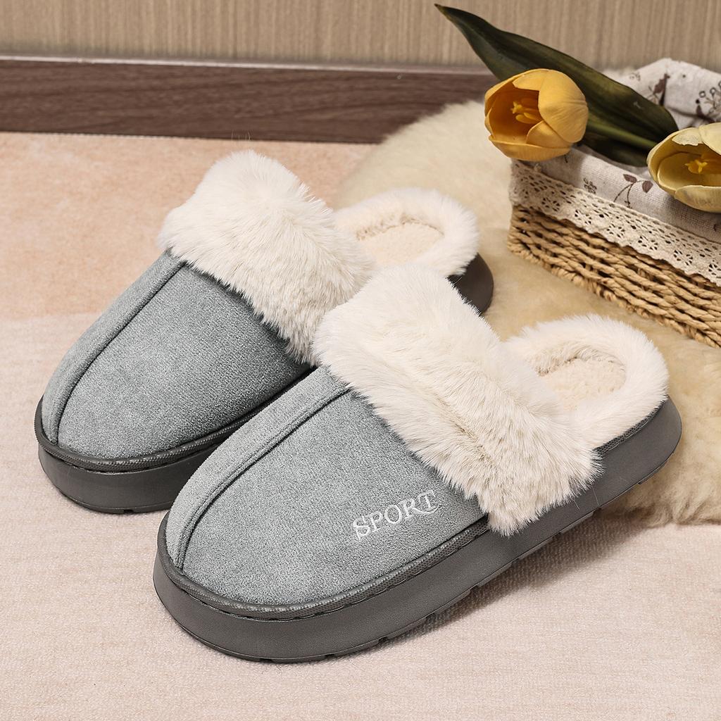 Warme kuschelige Hausschuhe für Damen | Winter Plüsch Indoor Outdoor Hausschuhe | Dicke Plattform rutschfeste Schlupfschuhe
