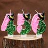 Sequin Number Birthday Candle 0-9 Creative Cake Decoration First Year Number Candle Wizard Hat