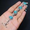 Blue Copper Turquoise With Moonstone Gemstone Bracelet Natural Gemstone 925 Sterling Silver Turquoise Bracelet For Gift To Someone You Love