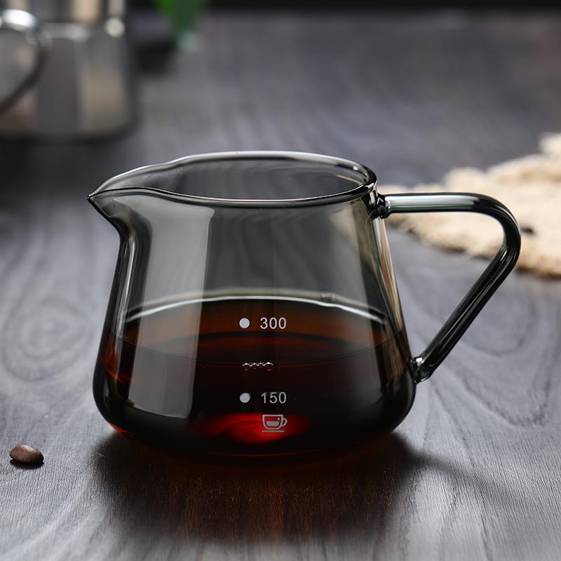 YOMDID Cafetera de Vidrio 400/600ML Tetera de Café Jarra de Café Hervidor Reutilizable para Leche Zumo Café Servidor de Café Sin Filtro