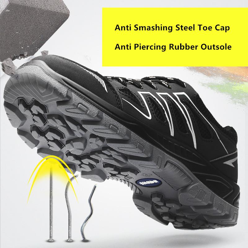 Industrial Work Safety Shoes for Men Women Anti Smashing Work Shoes with Steel Toe Anti Puncture Anti Slip Safety Work Sneakers