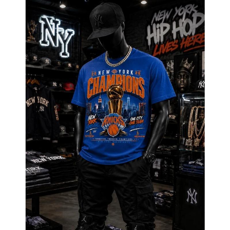 New York Basketball Champions 2026 New T-shirt Fan Gift T-Shirt 2026 Summer New Men s Women s Fashion Cotton T-shirt Y2K 4XL