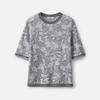 Women's Short Sleeve Jacquard Wool Knit Top