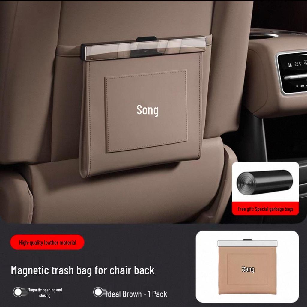 BYD Song Car Seat Back Magnetic Waterproof Leather Storage and Trash Bag