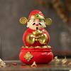 Auto Shaking Solar Caishen Sculpture Chinese Style God of Wealth Car Ornament  Gift Giving