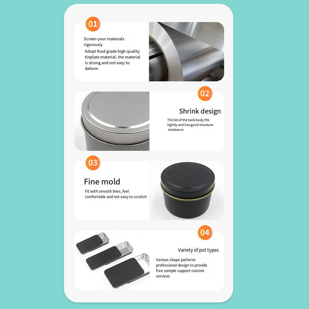 12pack/lot Metal Candle Tins Easy To Clean And Leak-proof Storage Containers Round Metal Tins