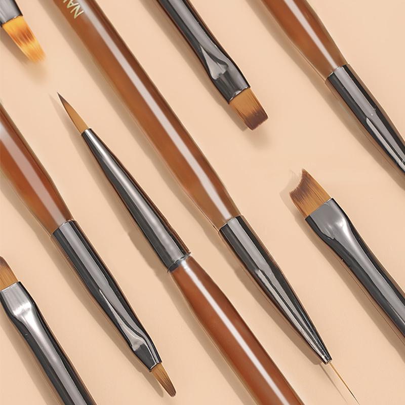 9Pcs Nail Art Brush Acrylic UV Gel Extension Painting Brush Pen Nail French Stripes Lines DIY Manicure Accessories Tool