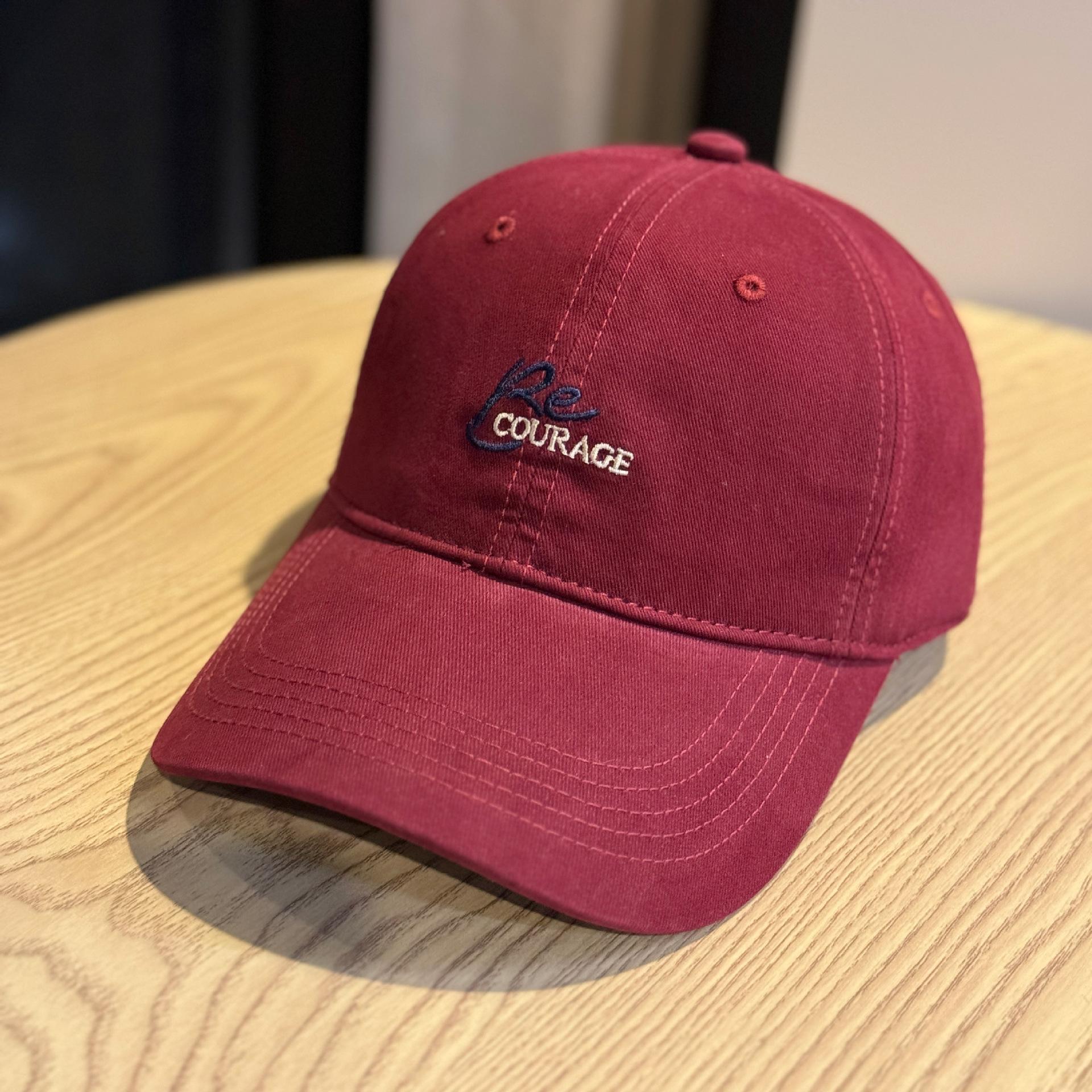 

New soft-top baseball cap with wide brim, makes the face look smaller, suitable for large head sizes, enlarged and deepened, high-quality duckbill Adult54-60Adjustable червоний