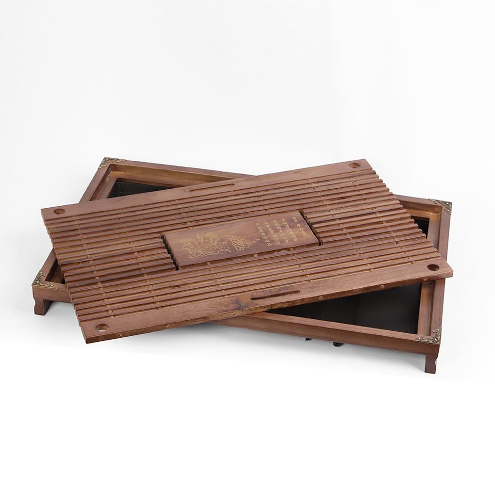 Wooden Moon Tea Ceremony Plate (53.5x33cm) (Brown)