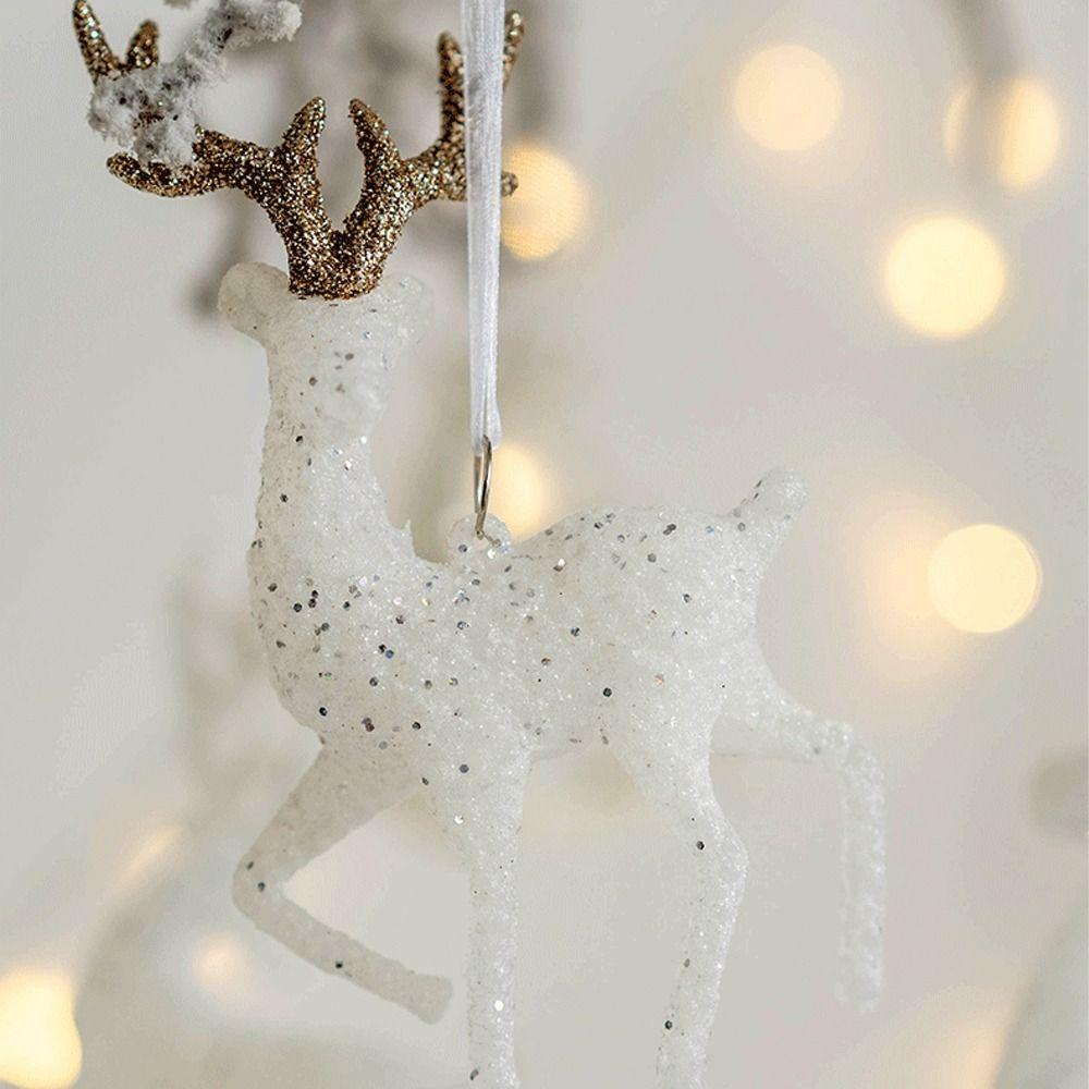 Niedliche Weihnachtsglitzer Elch Anhänger Cartoon Weihnachtsbaum Dekoration Partygeschenke
