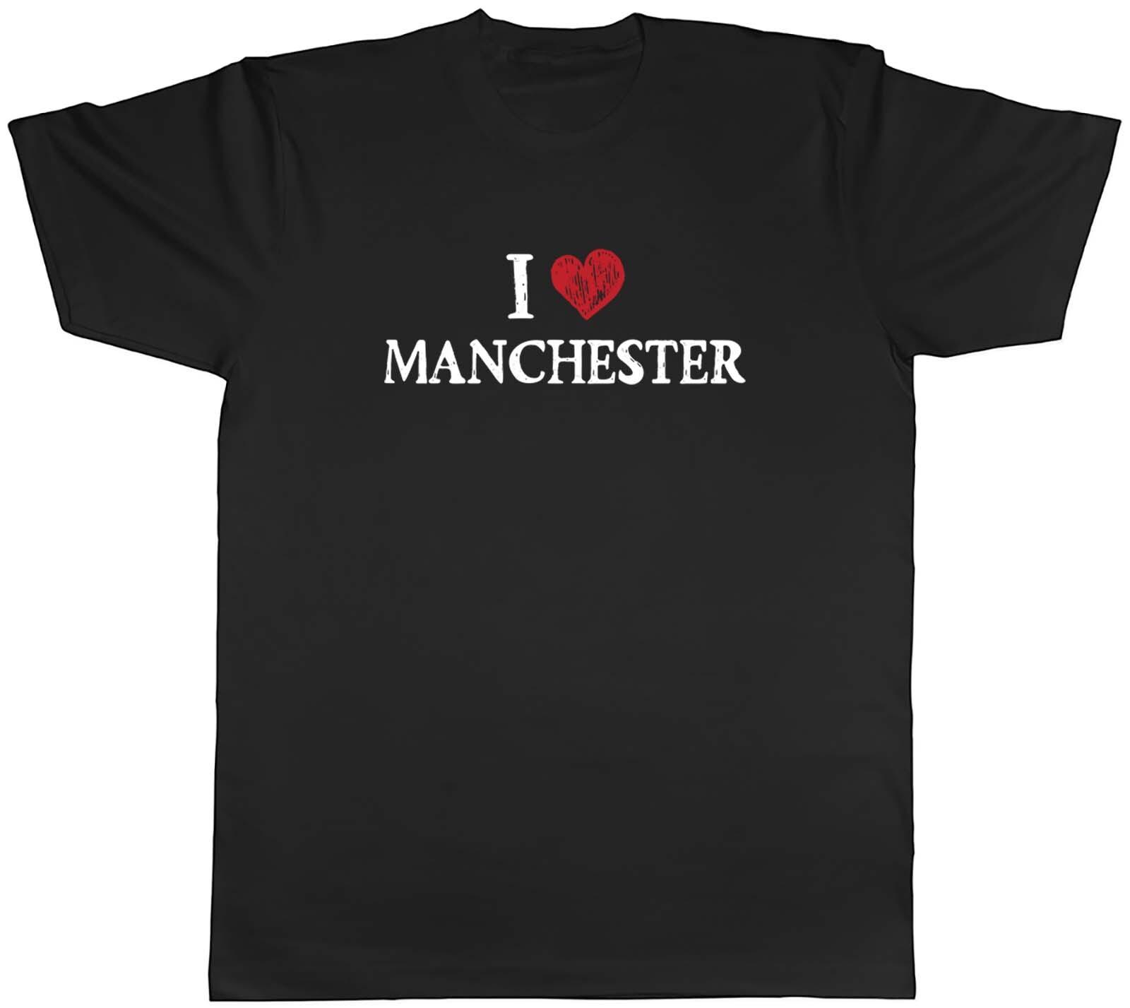 I Love Manchester Mens T-Shirt Mancunian Tee Gift XL